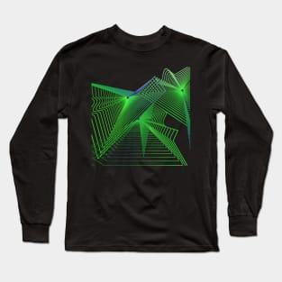 Geometric galaxy green abstract Long Sleeve T-Shirt